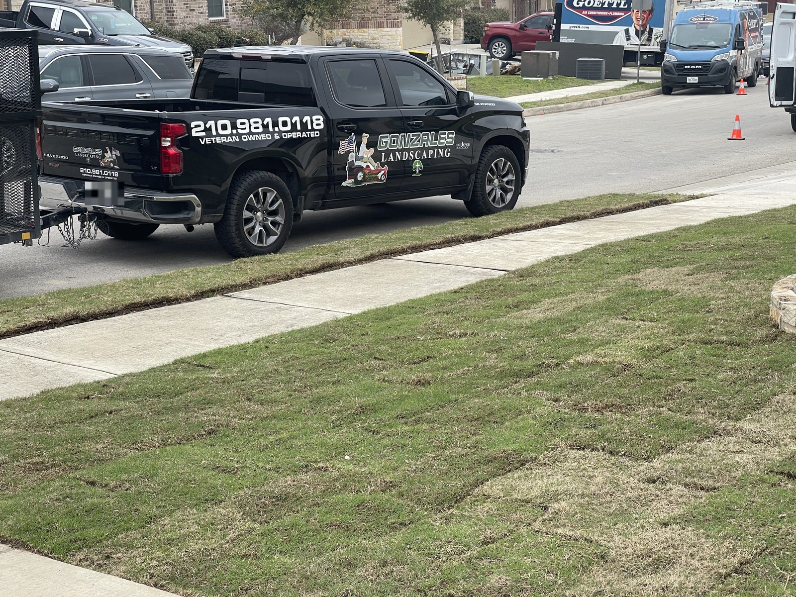 Freshly installed sod in Cibolo, TX by Gonzales Landscaping